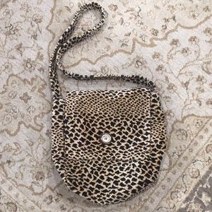 Handmade Leopard Print Crossbody Bag